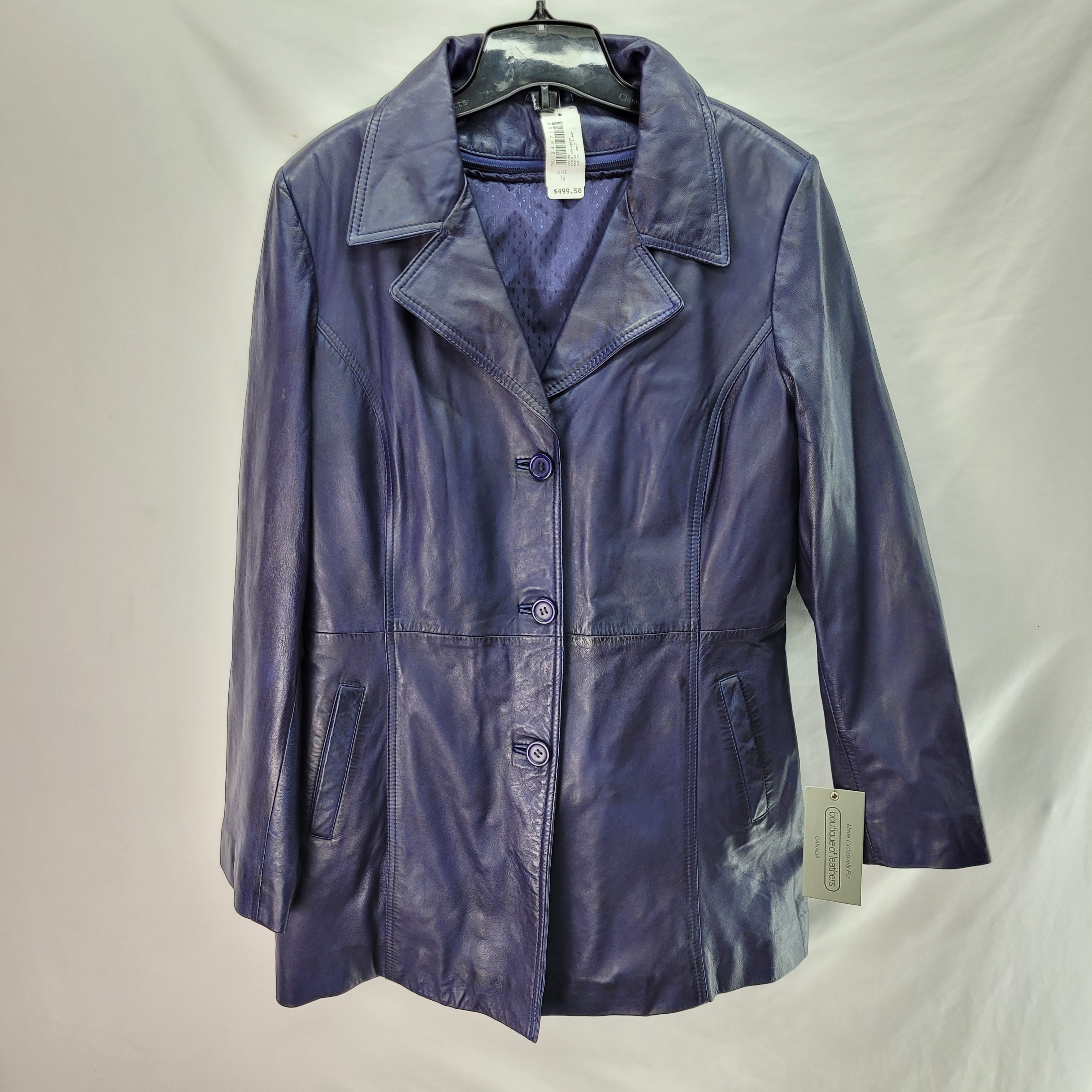 Boutique Of Leathers Women s Jacket Blue Size 14