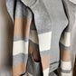 Sabo Skirt Long Oversized Cardigan with Pockets Grey/brown/white - Size S/M