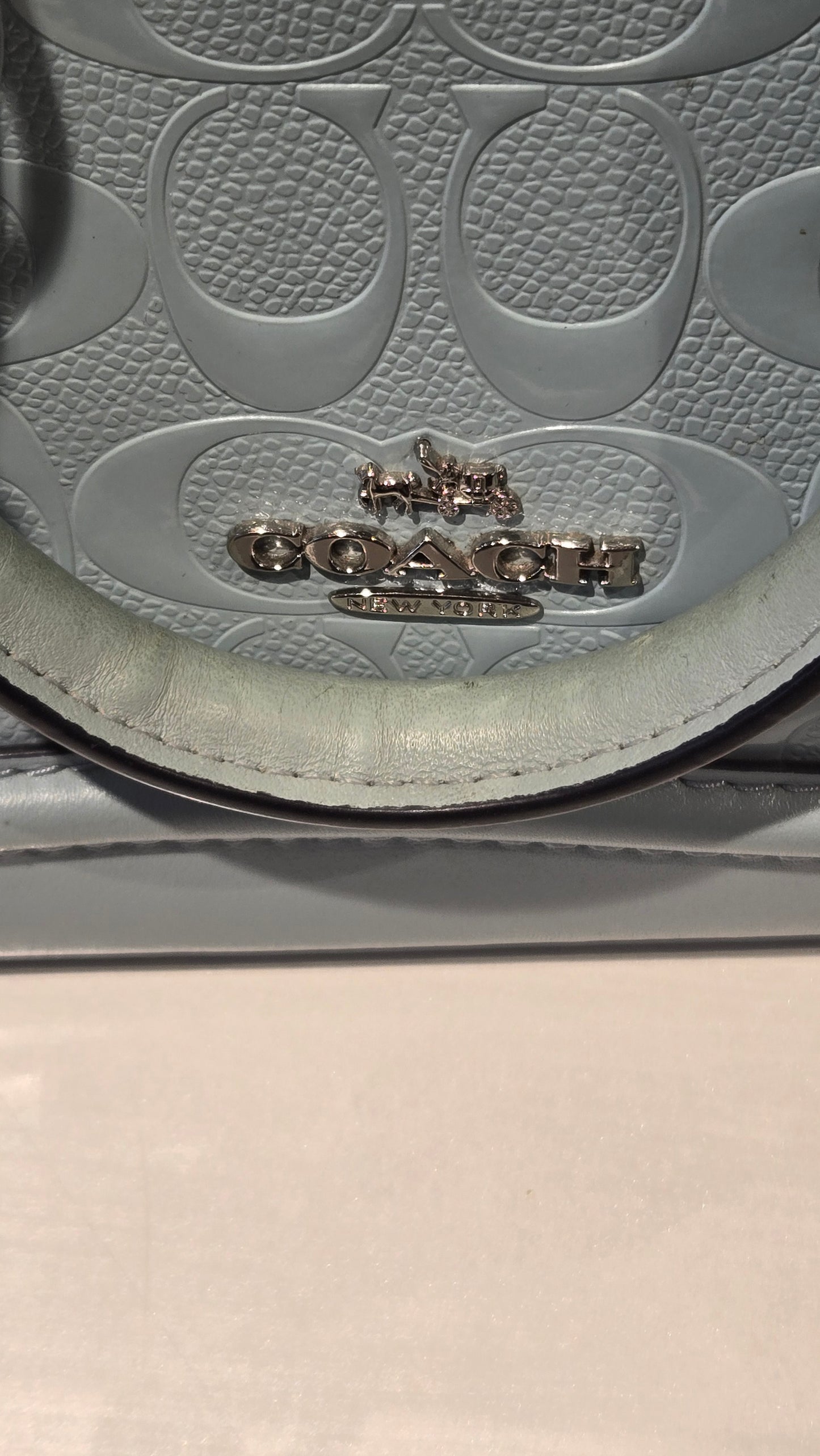 Coach F55450 Mini Sierra Satchel in Signature Debossed Patent Leather