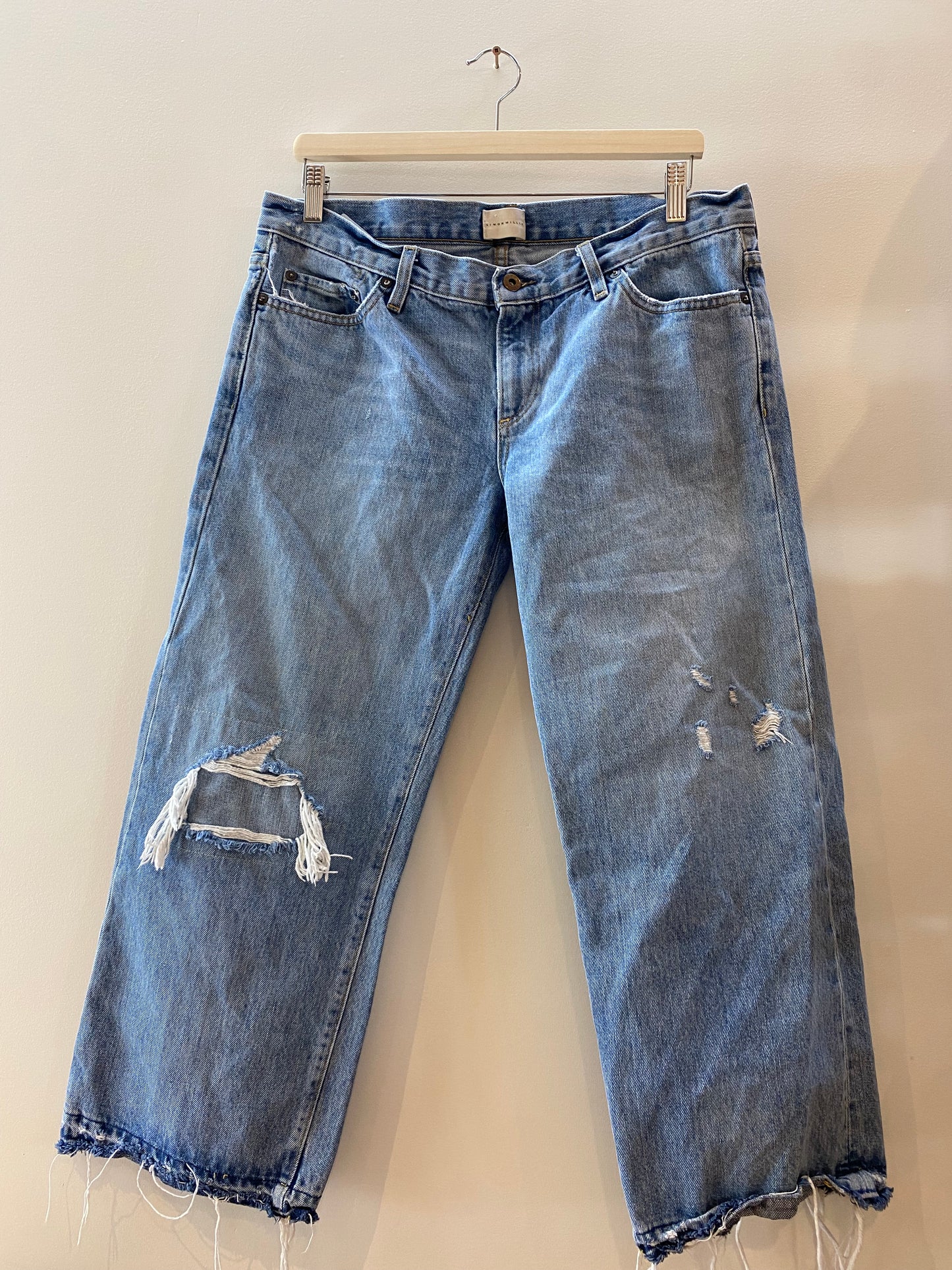 Simon Miller Relaxed Fit Distressed Denim Jeans 90s Y2K Light Wash - Size 30