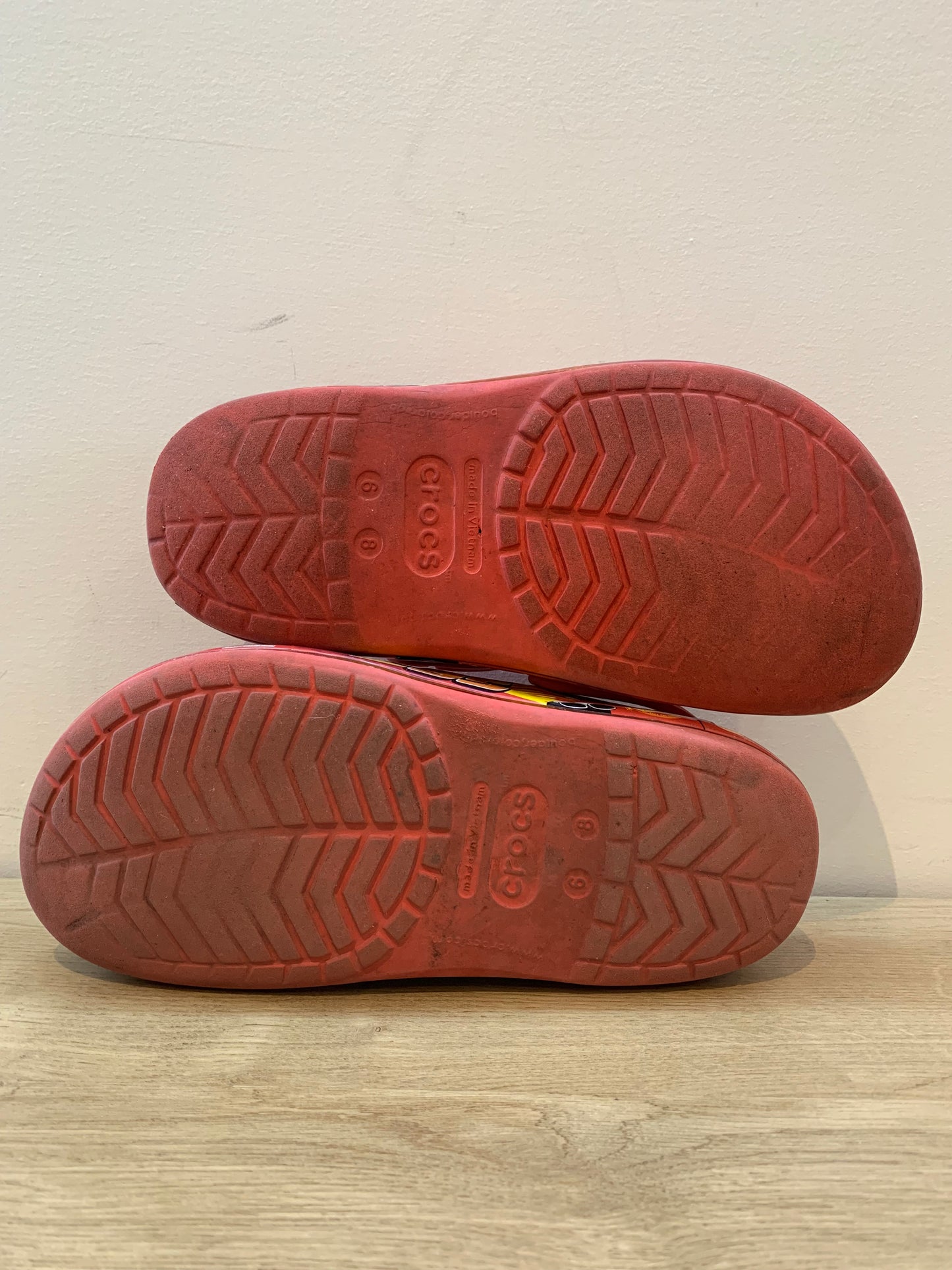 Crocs Lightning McQueen Clog Shoe Red - Size 6W/8M