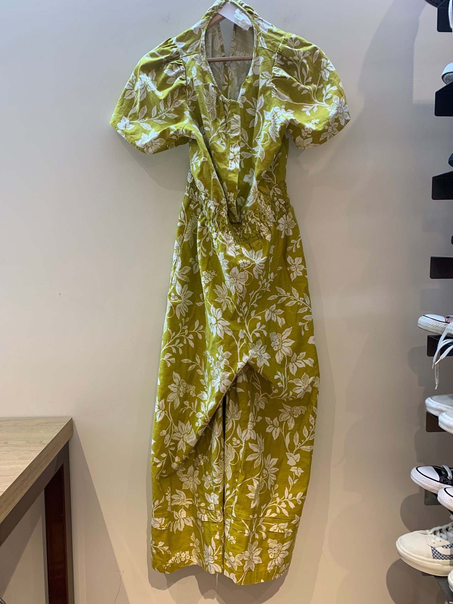 Anthropologie The Somerset Floral Jumpsuit Yellow - Size Medium