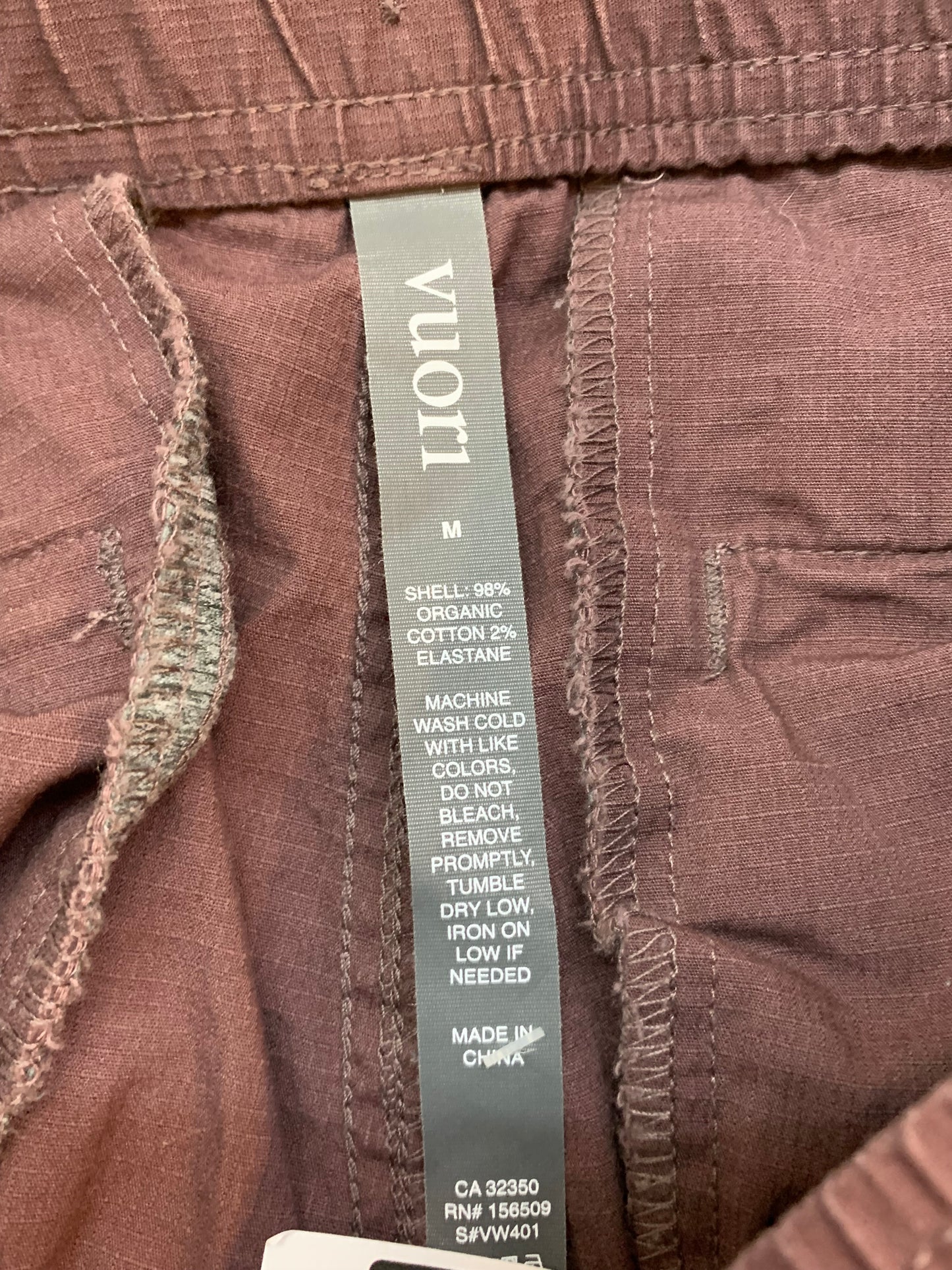 Vuori Jogger Pants Burgundy - Men's Size Medium