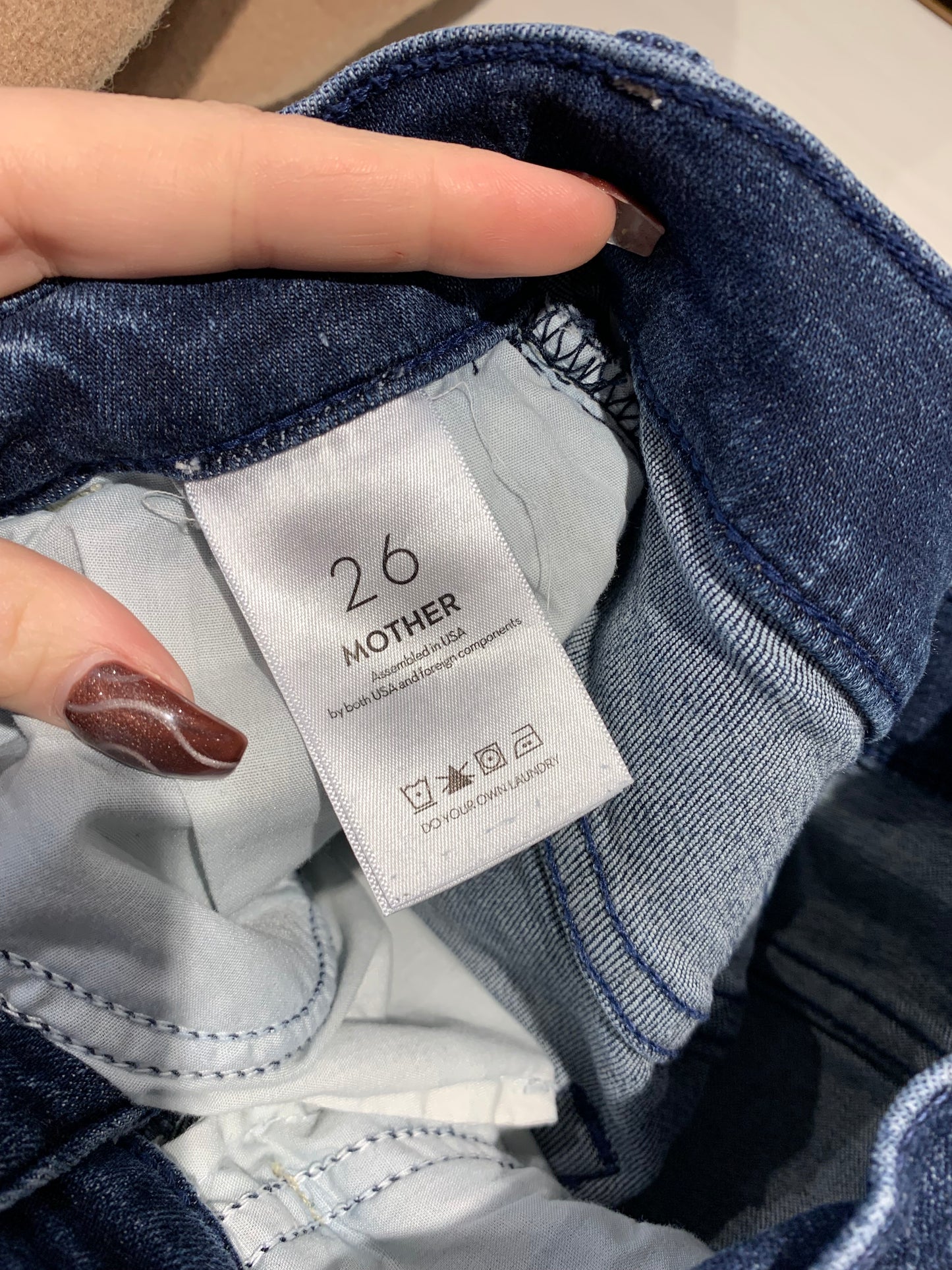 Mother The Stash Swooner Skinny Jeans Blue Washed - Size 26