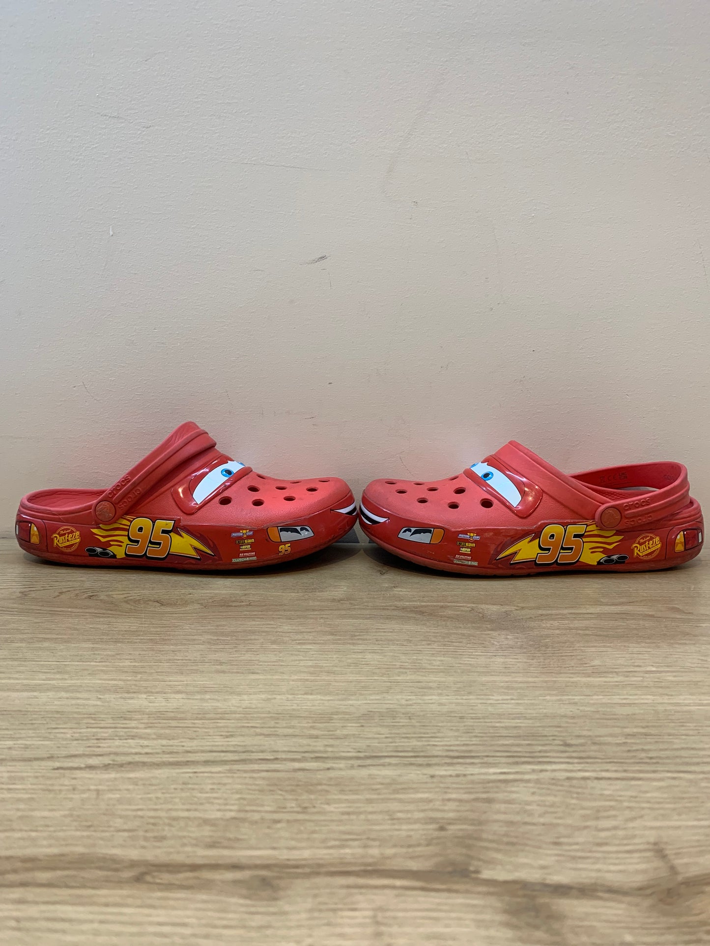 Crocs Lightning McQueen Clog Shoe Red - Size 6W/8M