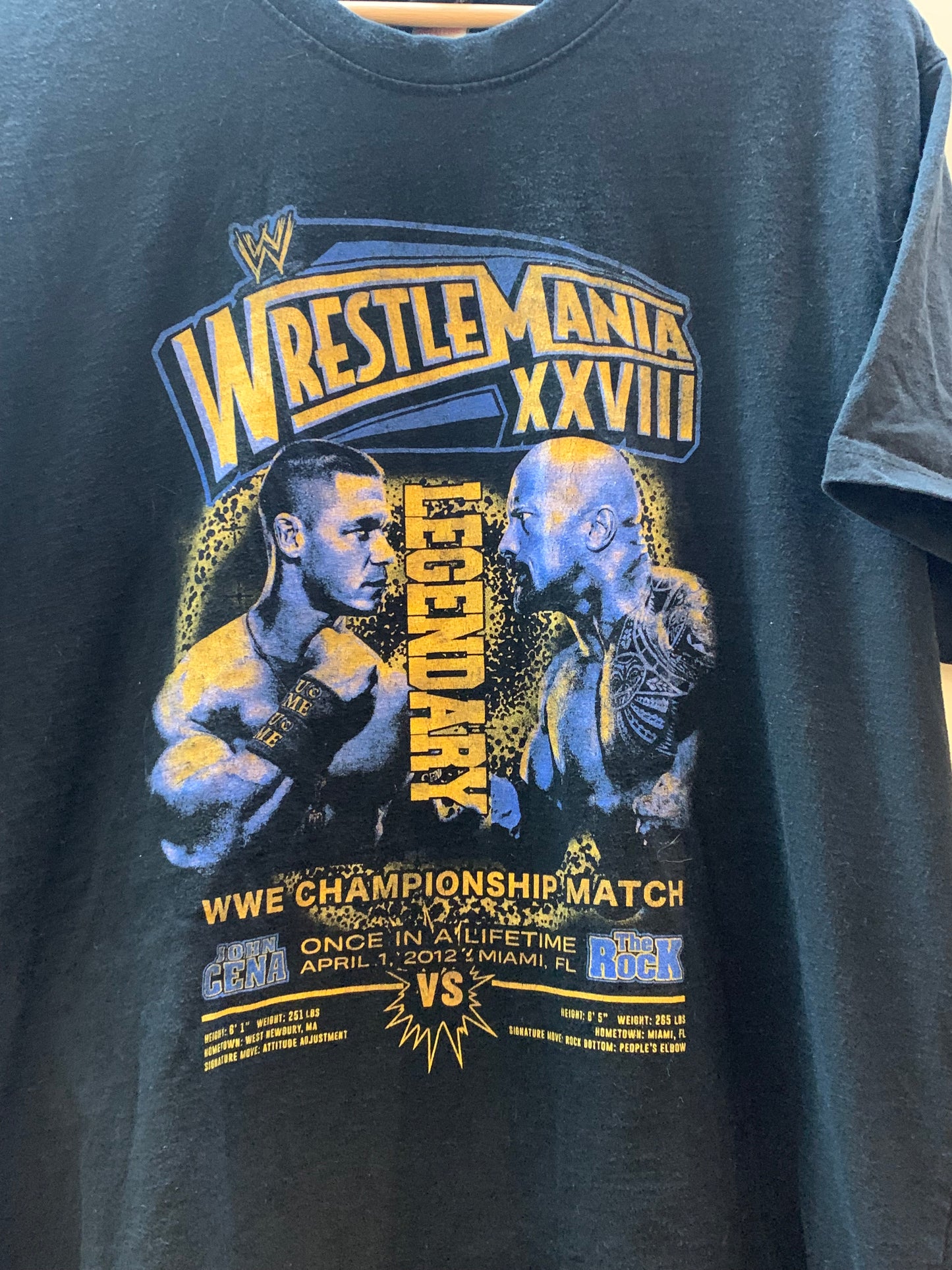WWE Wrestlemania 2012 (Rare) Cena VS the Rock T-Shirt - Size Medium