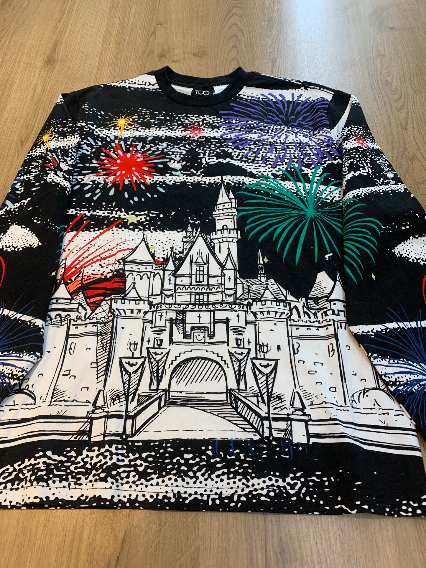 Disney 2003 Long Sleeve Thick Shirt All Over Print (BNWT) - Size Small
