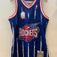 BAPE Rare Blue Pinstripe Rockets Mitchell & Ness Jersey - Size Medium