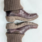 El Naturalista Yggdrasil Boots Leather Fold Sweater Ankle Booties Brown- Size 4