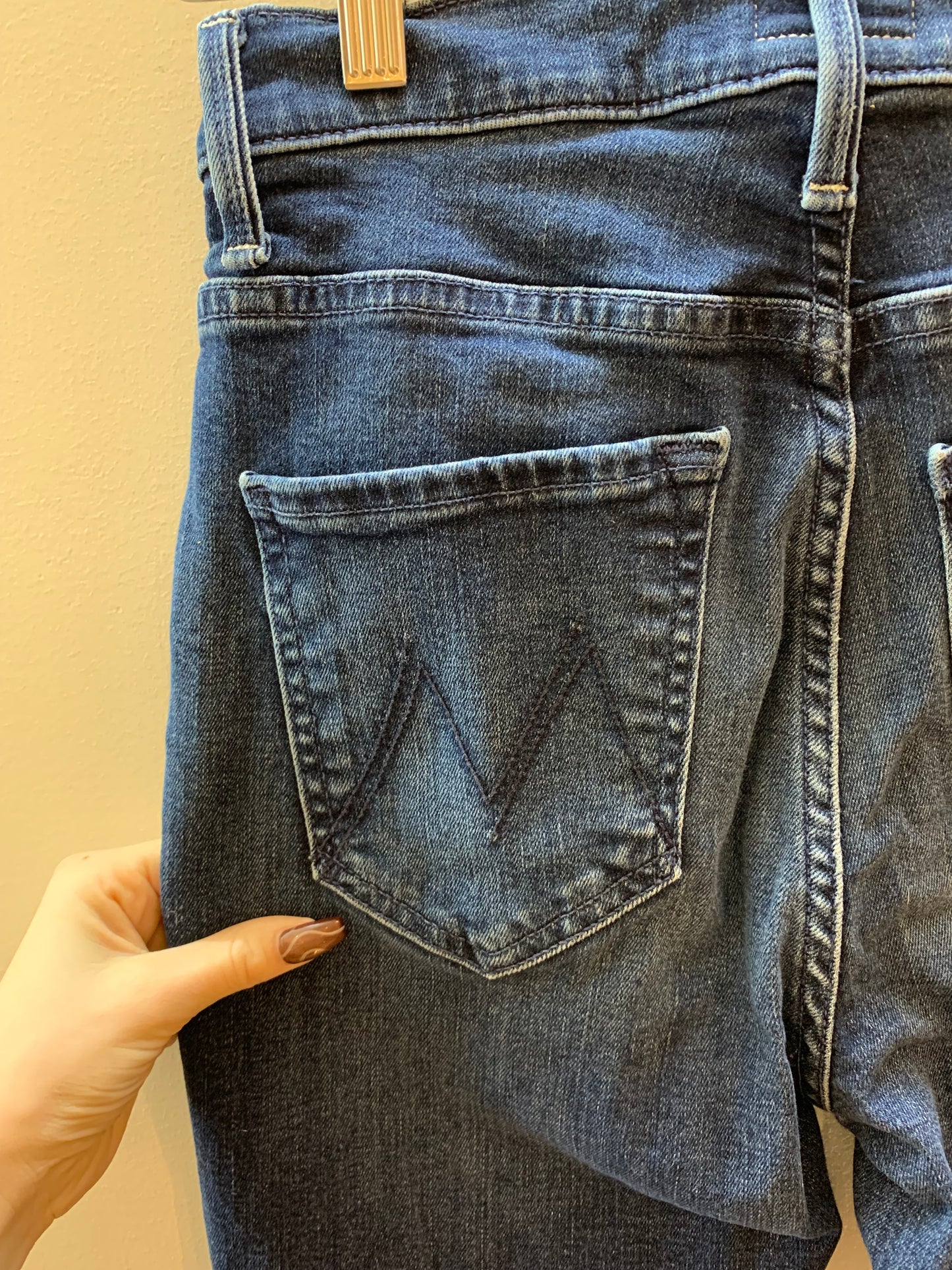 Mother The Stash Swooner Skinny Jeans Blue Washed - Size 26