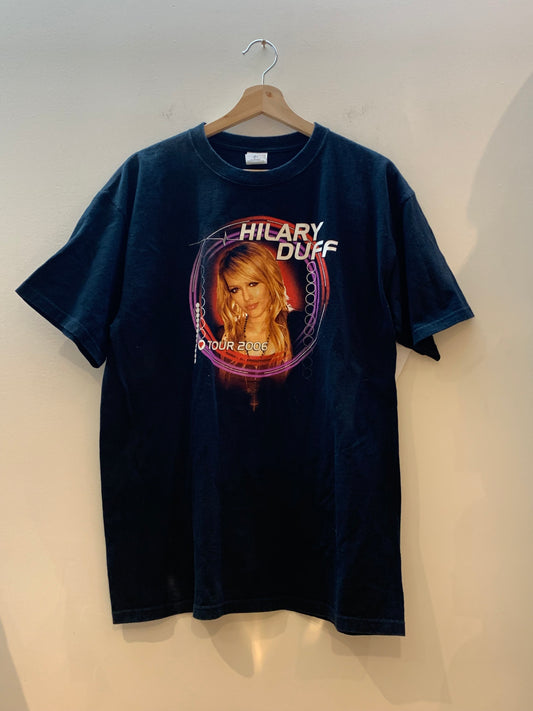 Anvil Hilary Duff 2006 Canada Tour Vintage Y2K T-Shirt Black - Unisex Large