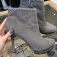 BCBG MaxAzria Grigio Studded Kid Suede Leather High Heel Bootie Grey - Size 9