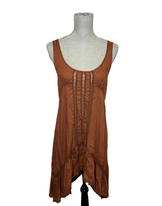 Free People Intimately High-Low Women's Tank Top Dress Rust Orange - Size XS