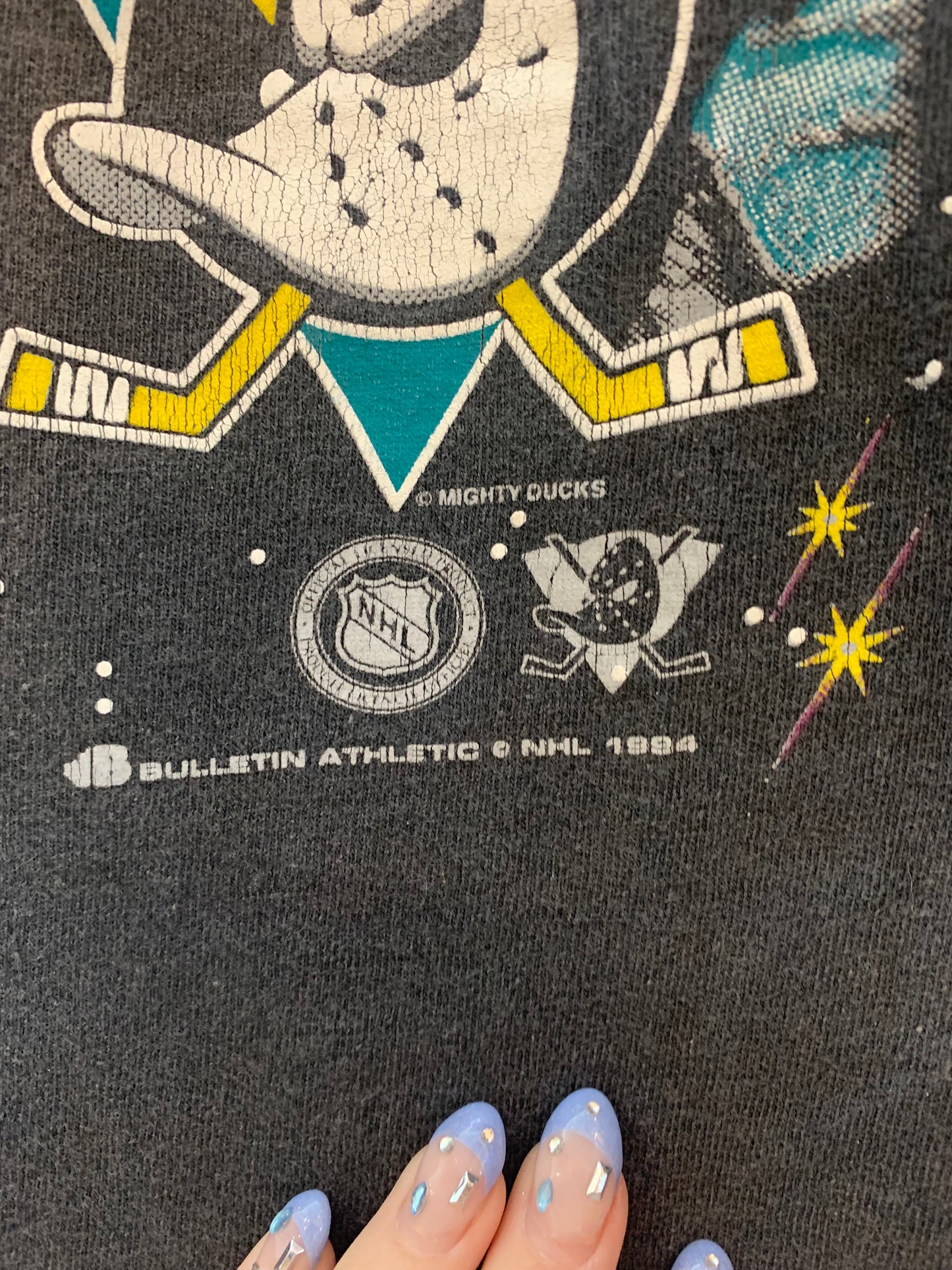 Mighty Ducks Vintage 1994 Bulletin Goalie Tee Shirt Youth - Men's Size M