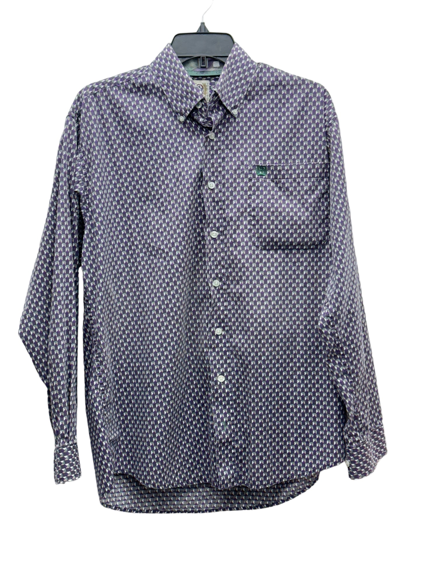 Cinch Printed Cotton Long Sleeve Button Up Western Men's Shirt - Size S