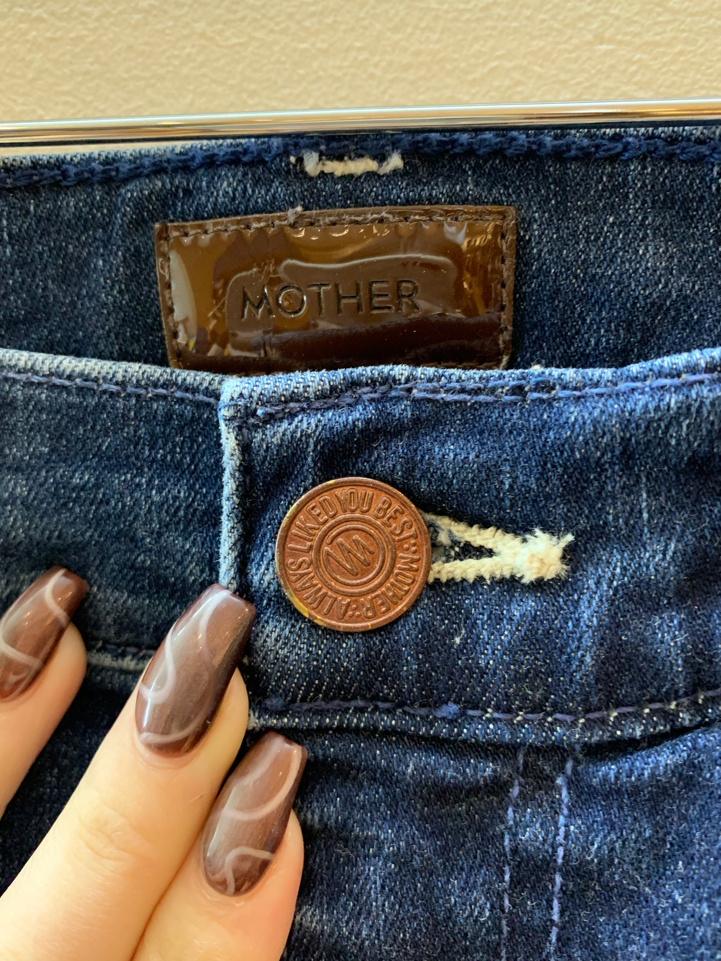 Mother The Stash Swooner Skinny Jeans Blue Washed - Size 26