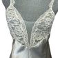 Victoria Secret Front Lace Side Slit Silk Dress Vintage Pearl White - Size Medium