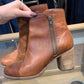 Frye Addie Double Zip Bootie Heels Brown - Size 8 B