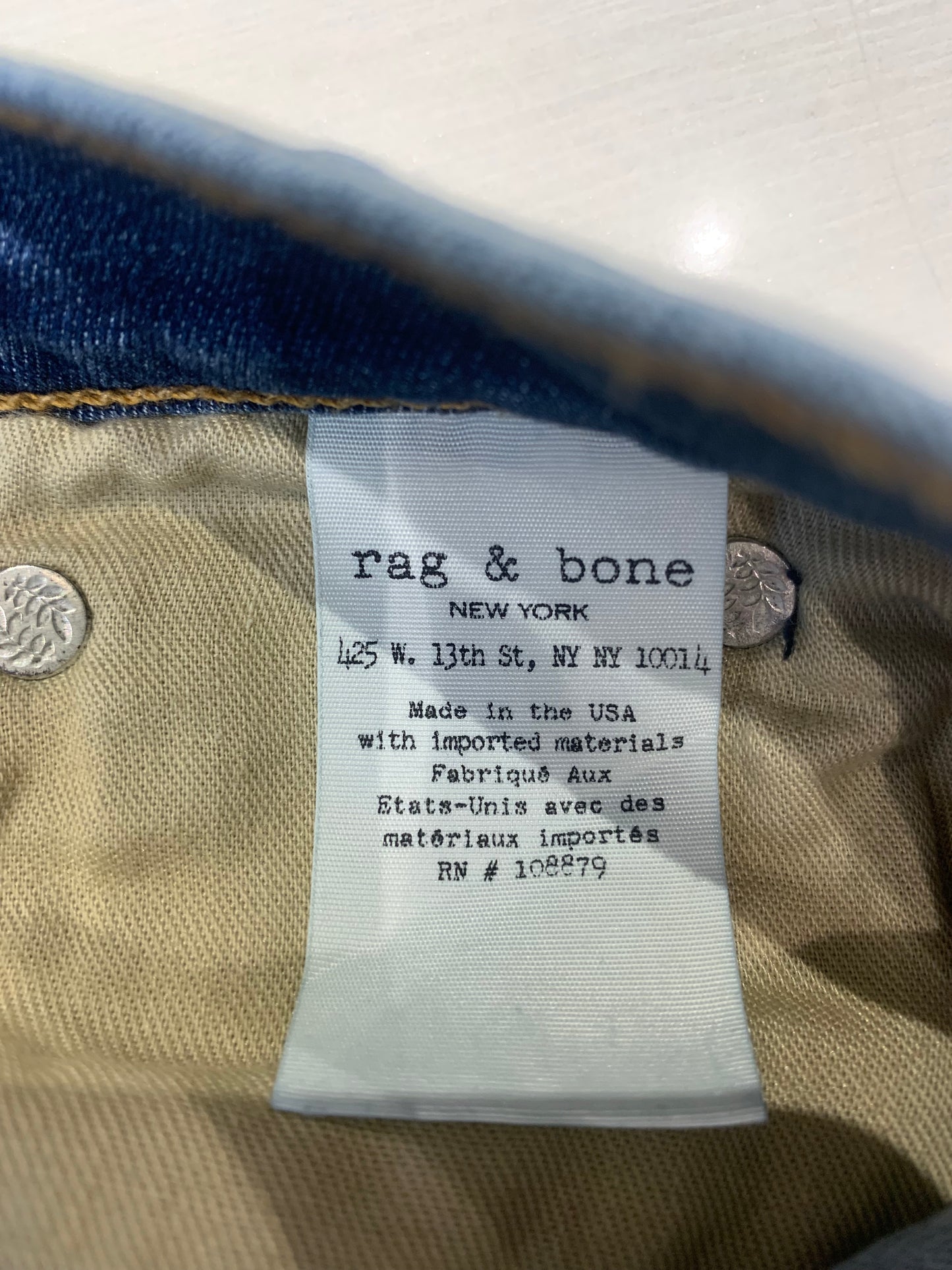 Rag & Bone Slim/Straight Denim Jeans Medium Wash Blue – Women’s Size 31
