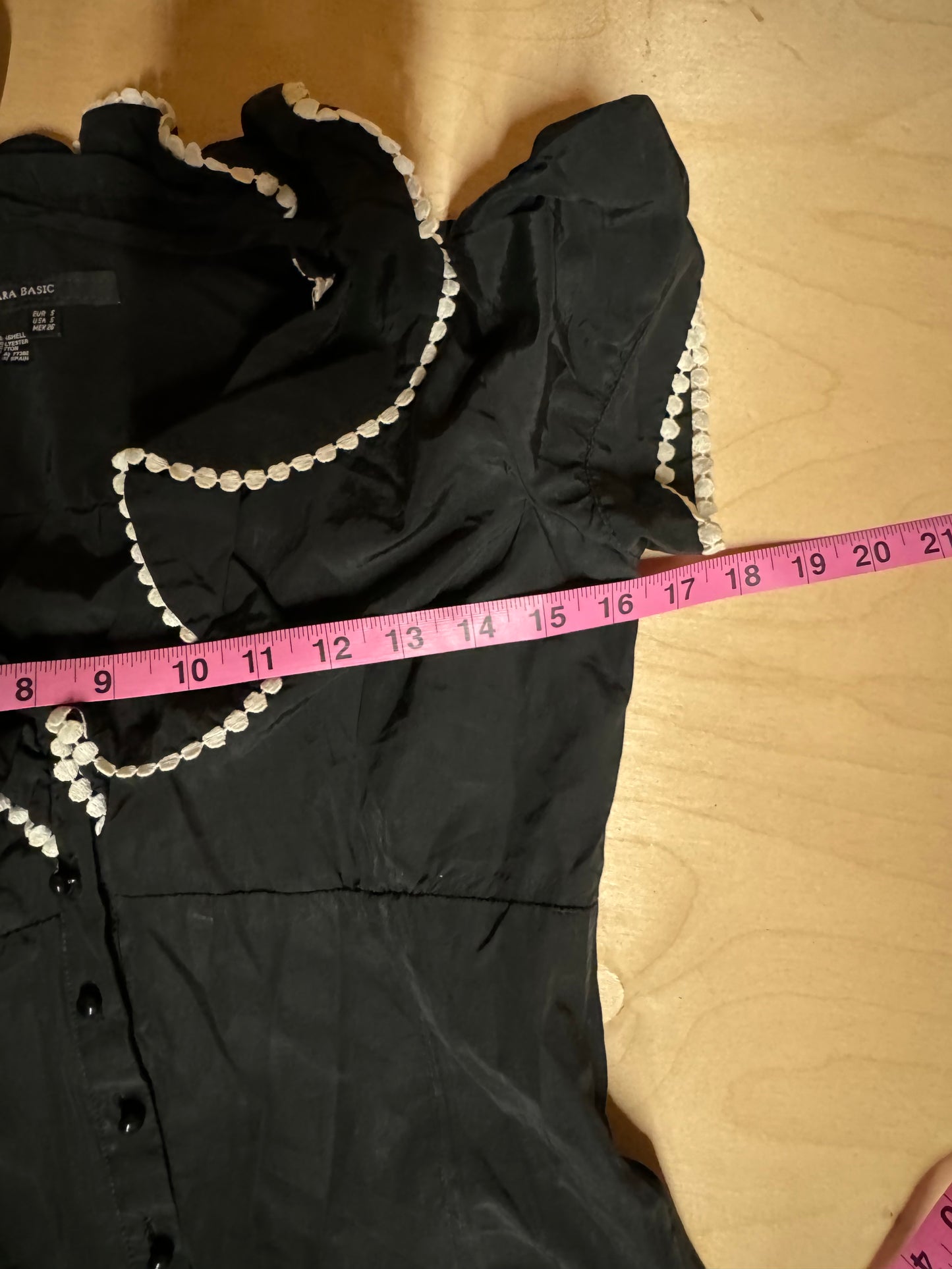 Zara Basic Women's Shirt Top Black - Size Small