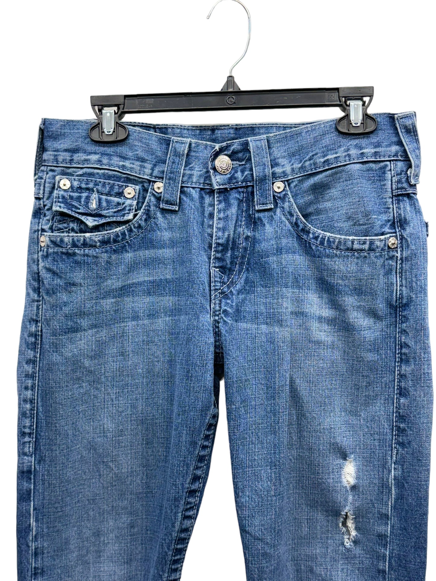 True Religion Y2K Women's Straight Fit Jeans 100% Cotton Blue - Size 29