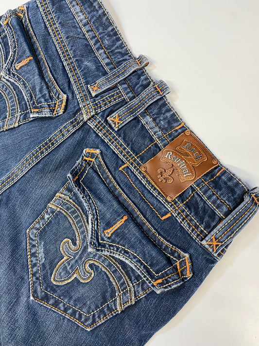 Rock Revival Bootcut Men’s Denim Jeans "Mick" Blue - Size 34