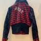 Baby Phat Houndstooth Zip Up Jacket Red/Black - Size Small