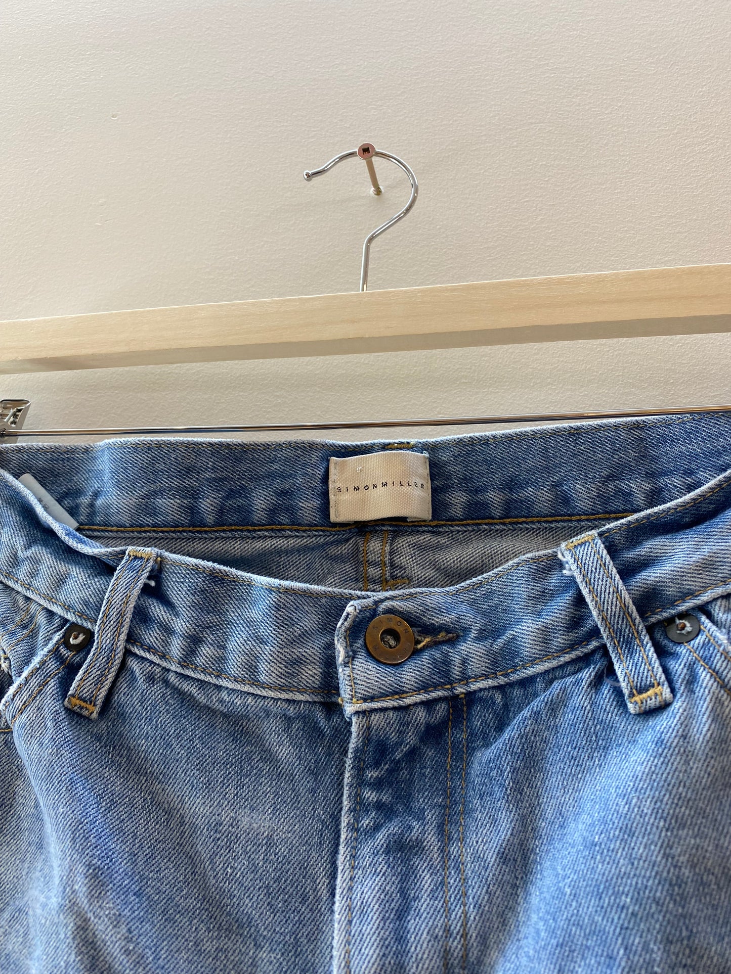 Simon Miller Relaxed Fit Distressed Denim Jeans 90s Y2K Light Wash - Size 30