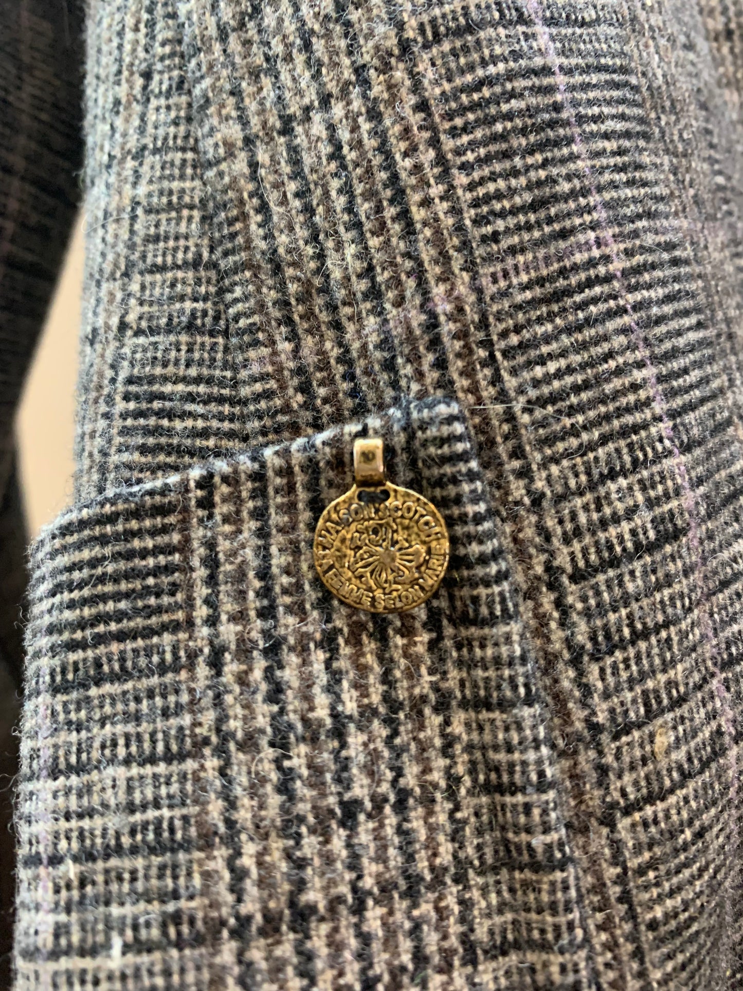 Maison Scotch Tweed Plaid Blazer - Size 2