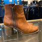 Frye Addie Double Zip Bootie Heels Brown - Size 8 B