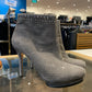 BCBG MaxAzria Grigio Studded Kid Suede Leather High Heel Bootie Grey - Size 9