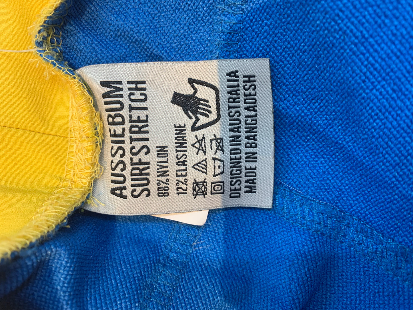 AussieBum Swim Shorts Blue & Yellow – Men's Size Medium