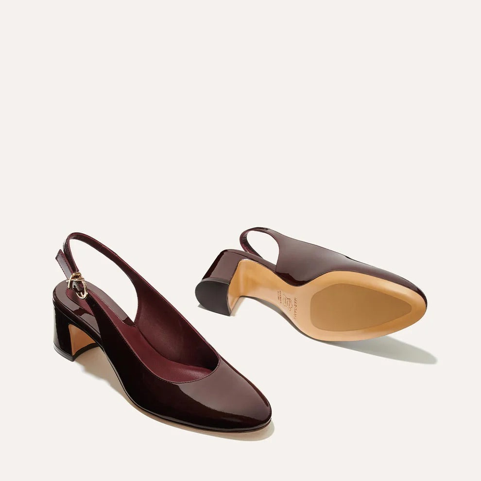 Margaux Cluny Slingback Sandals Burgundy - Size 7.5