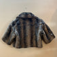 Mercer & Madison Faux Fur Cropped Vest Grey/Black - Size Small