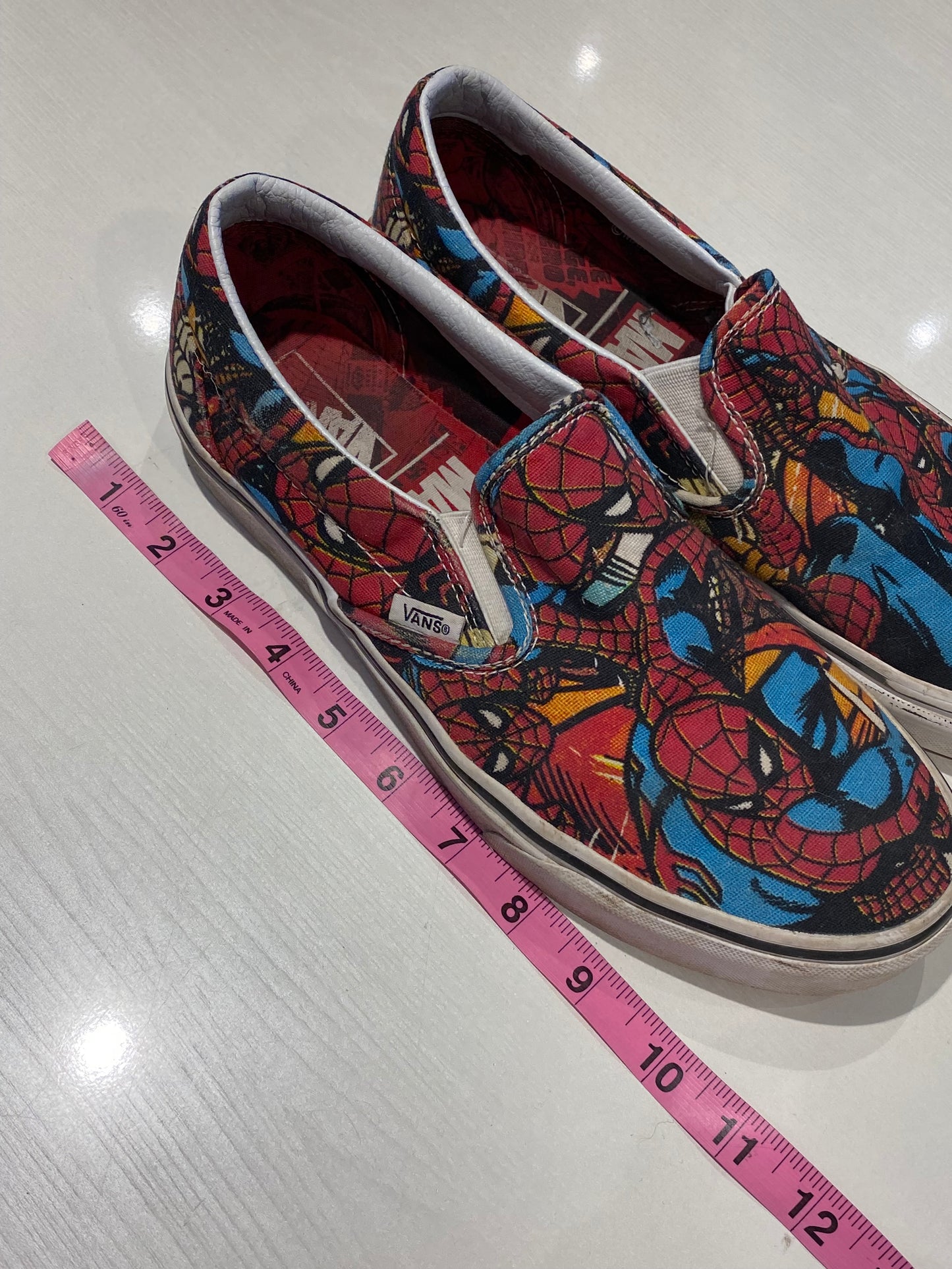 Vans Marvel Spiderman Slip On Shoes - Size Women's 10.5/Men's 9