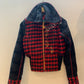 Baby Phat Houndstooth Zip Up Jacket Red/Black - Size Small