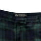 Pure New Wool Vintage Plaid Women's Trousers Blue & Green - Size Petite