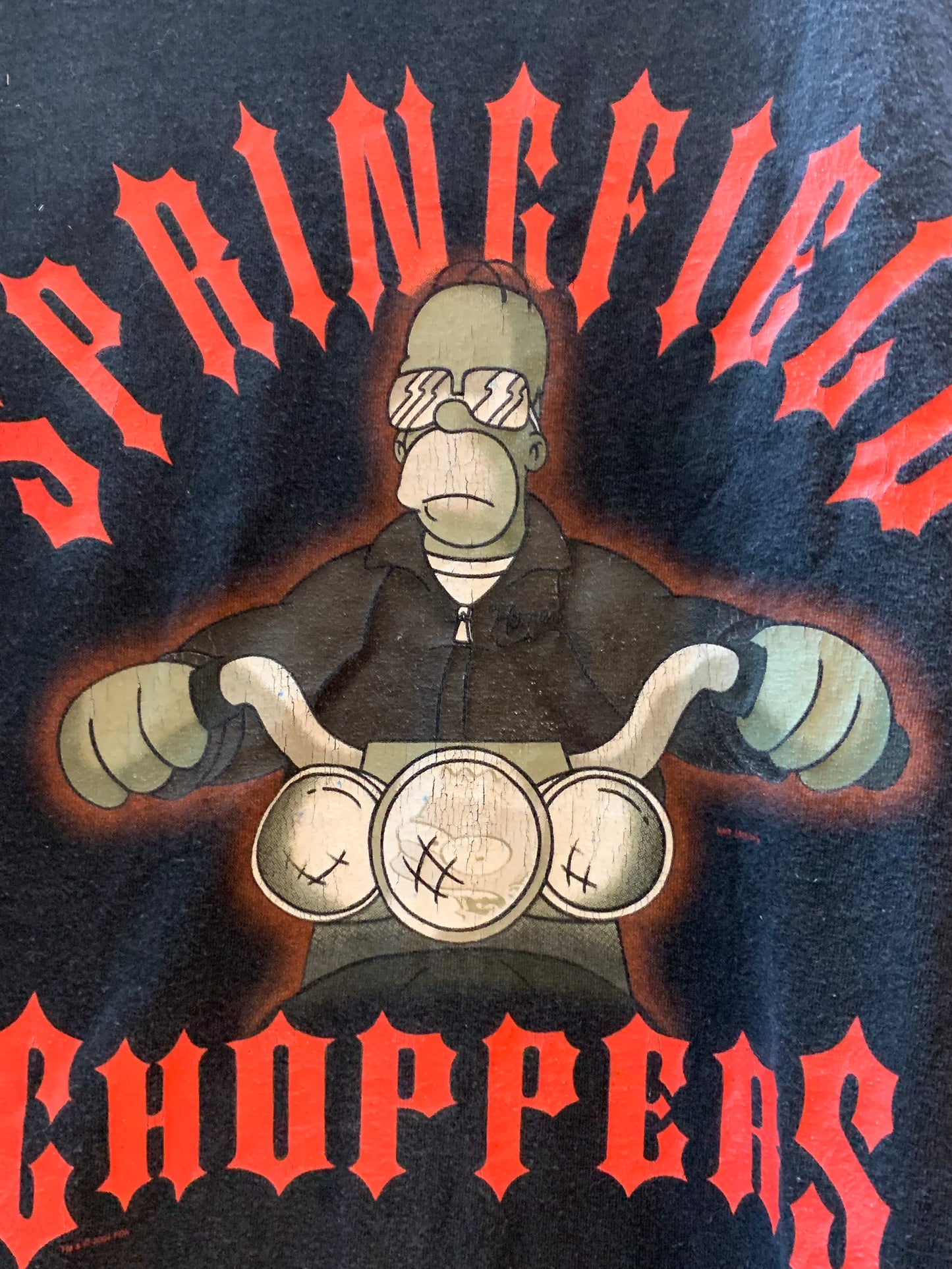 ALStyle Apparel and Activewear Simpsons Vintage 2004 Springfield Choppers T-Shirt - XL