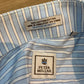 Peter Millar Striped Dress Shirt 100% Cotton Blue/White - Size 16/Large
