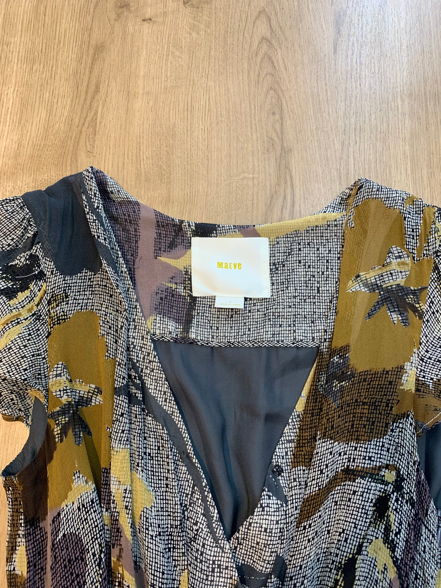 Maeve Anthropologie A Line Short Sleeve Belted Brown Dress - Women’s Size 2