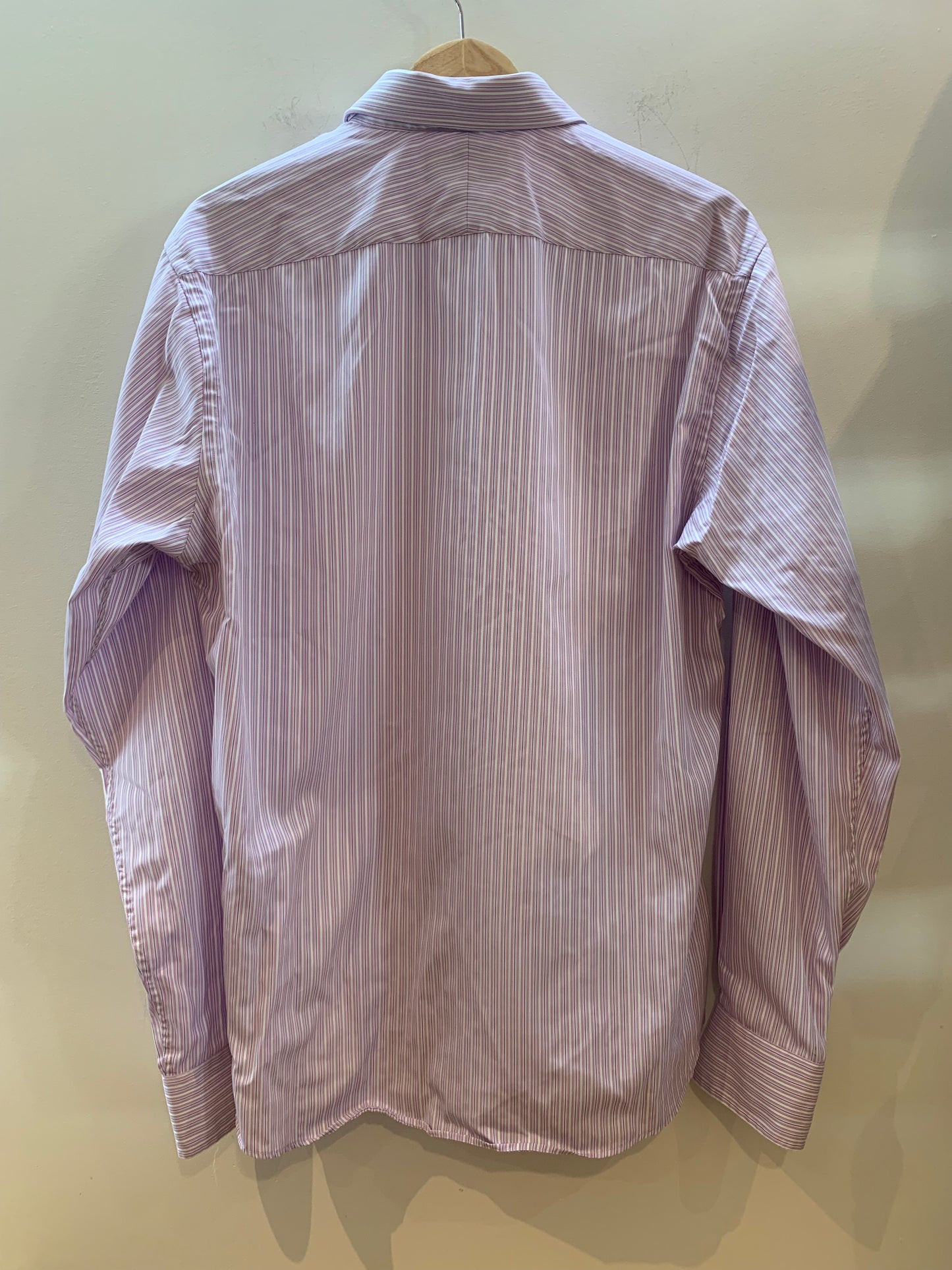 Thomas Slim Fit Traveller Dress Shirt Pink - Size 16.5/42cm