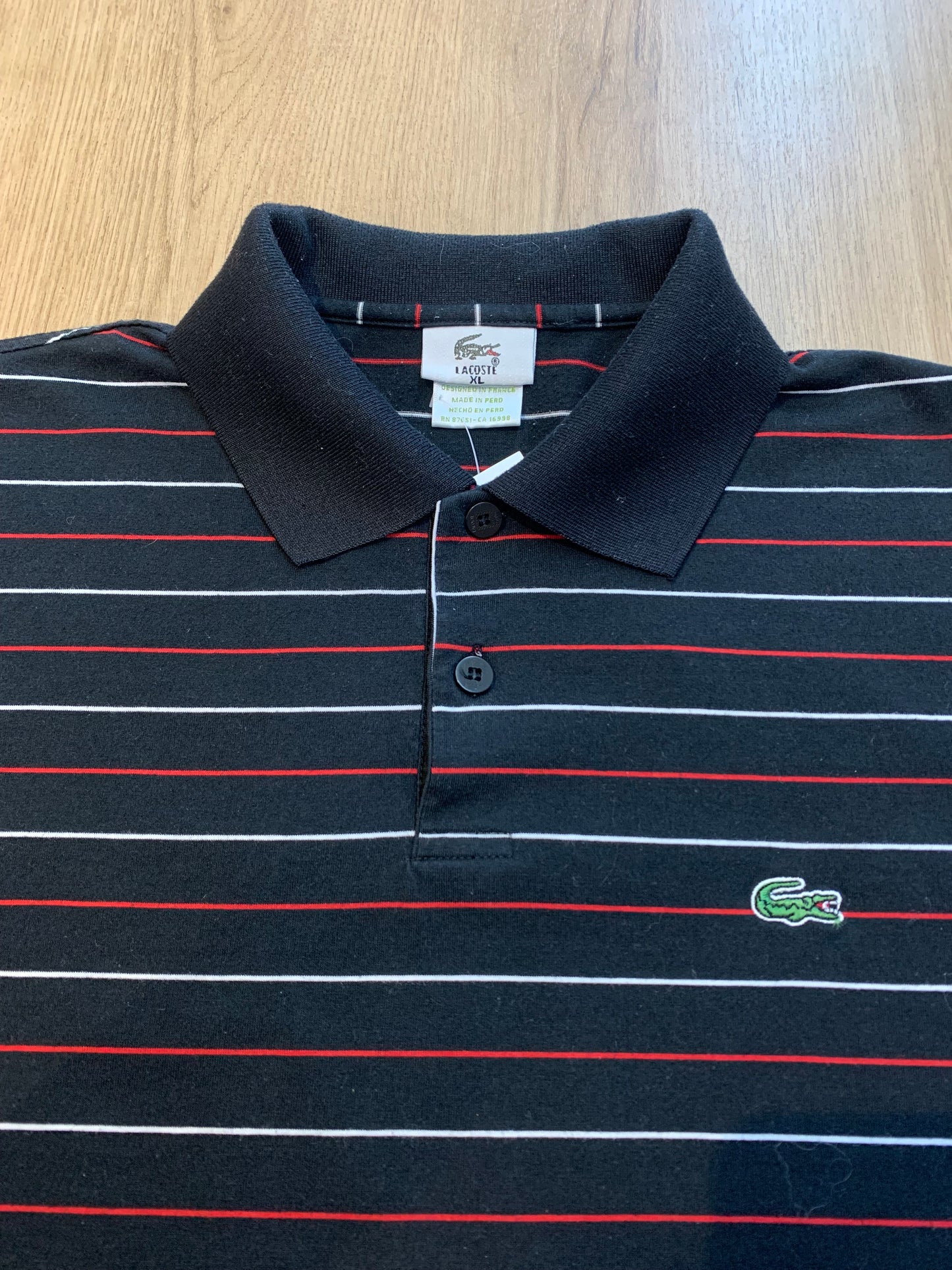 Lacoste Polo Shirt Stripe Blue - Size Men’s XL