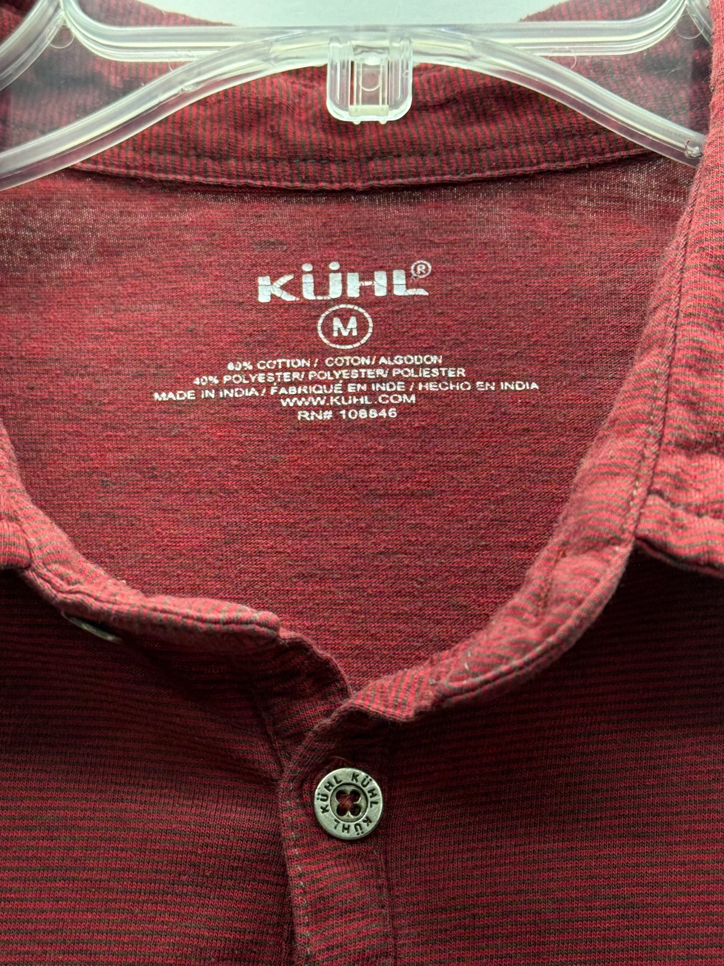 KUHL Men's Two Pocket Polo Shirt Red - Size Medium