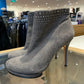 BCBG MaxAzria Grigio Studded Kid Suede Leather High Heel Bootie Grey - Size 9