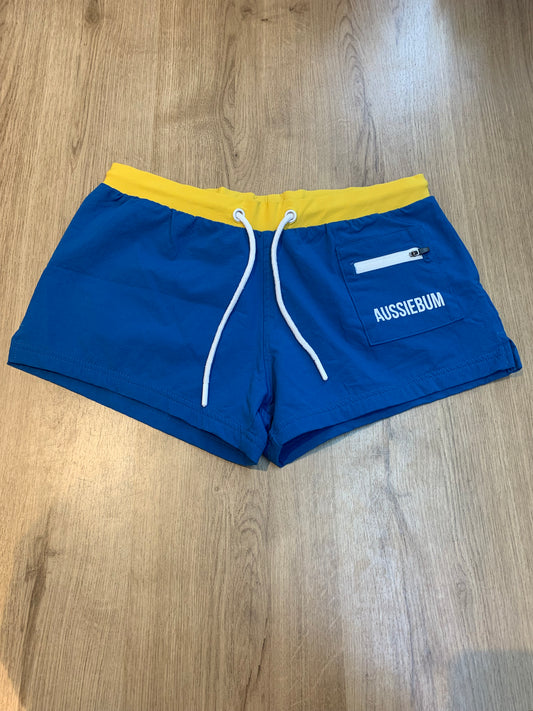 AussieBum Swim Shorts Blue & Yellow – Men's Size Medium