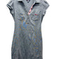 Guess Y2K Women's Midi Dress with Collar & Front Pocket Grey - Size Small