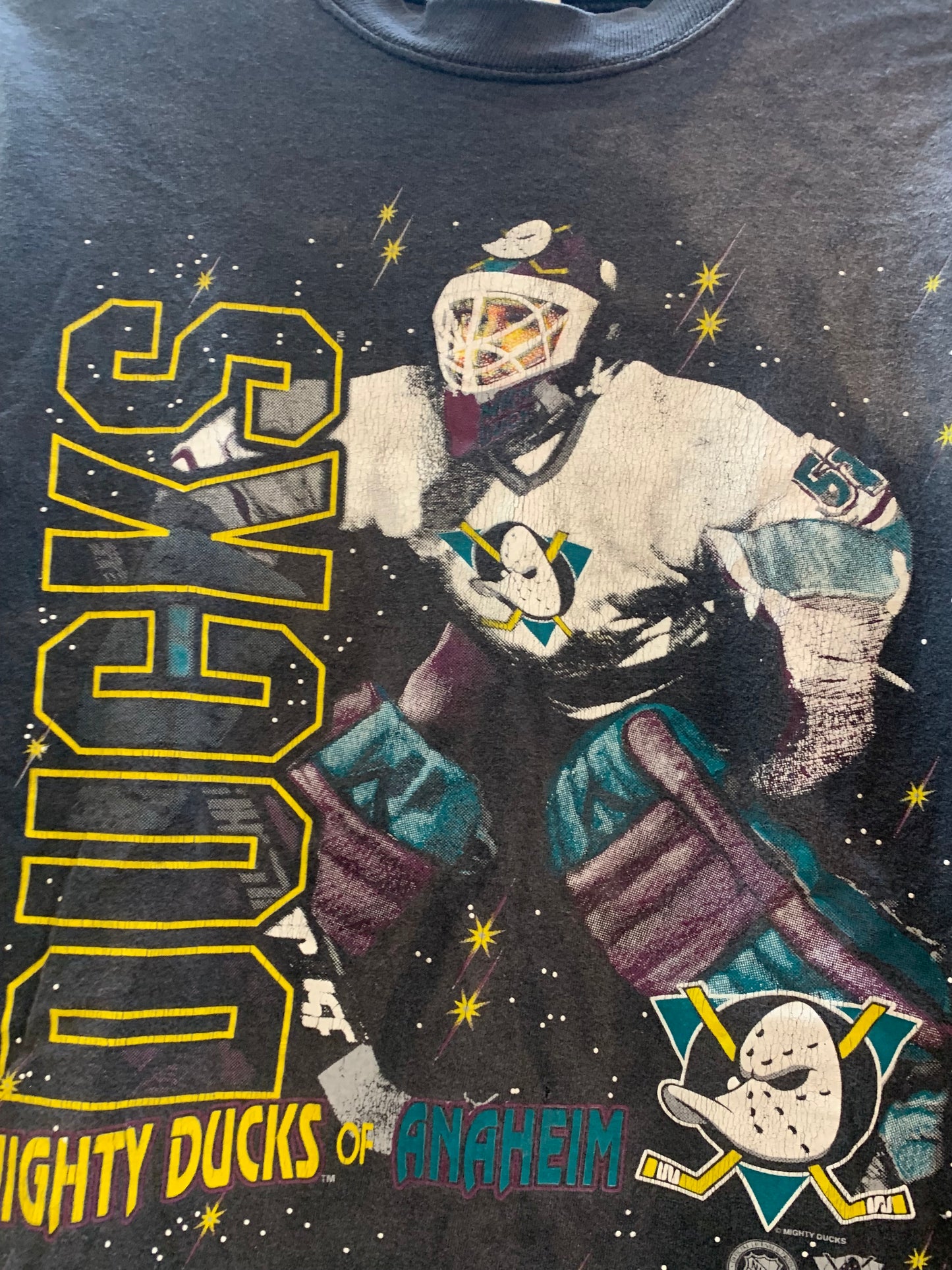 Mighty Ducks Vintage 1994 Bulletin Goalie Tee Shirt Youth - Men's Size M