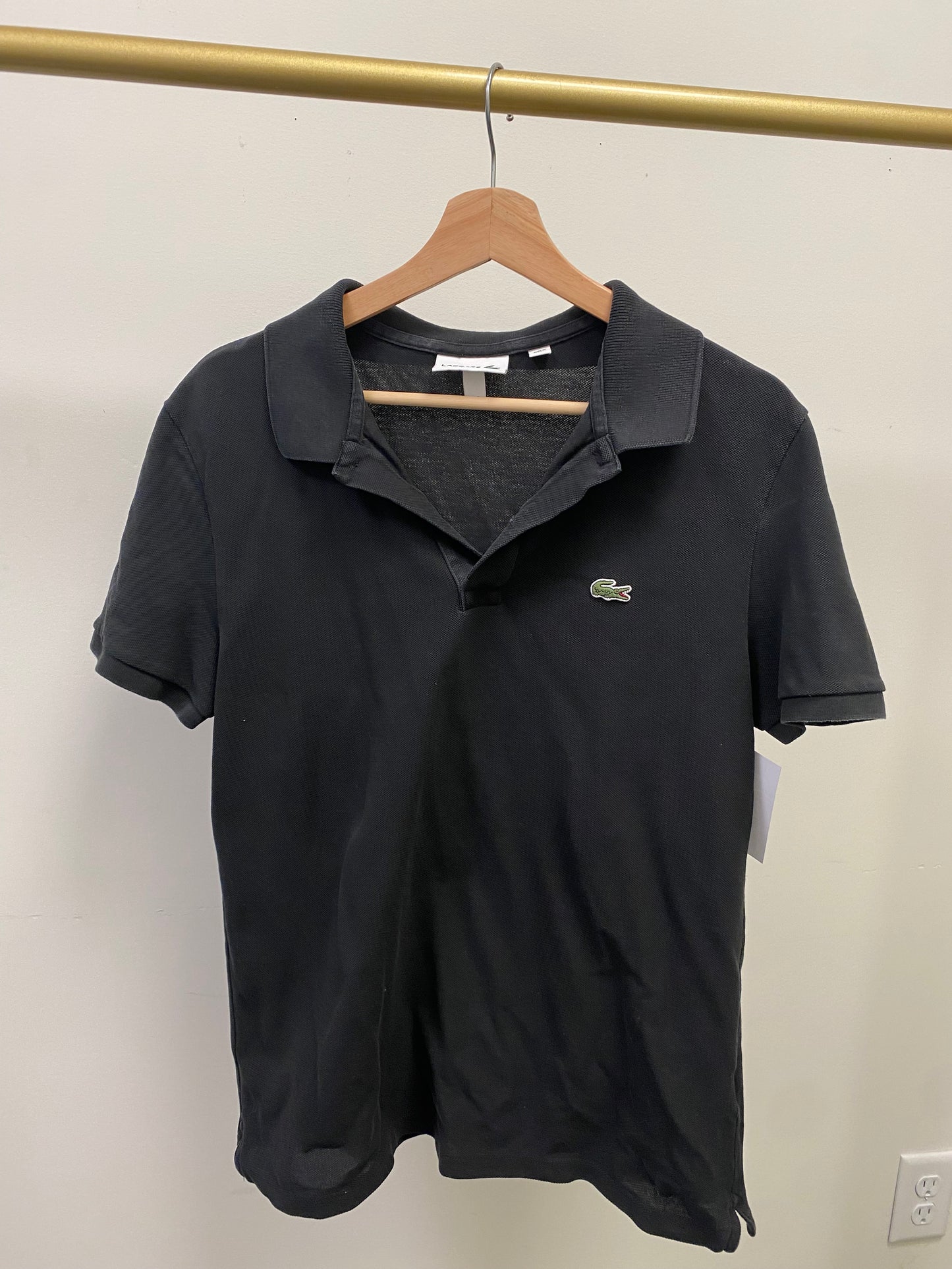 Lacoste Collor Polo Shirt Black - Men's Size Large