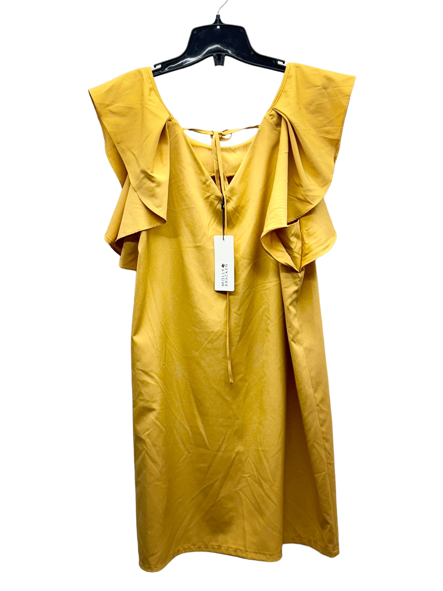 Molly Bracken Women’s Short Sleeve Midi Dress Yellow - Size L