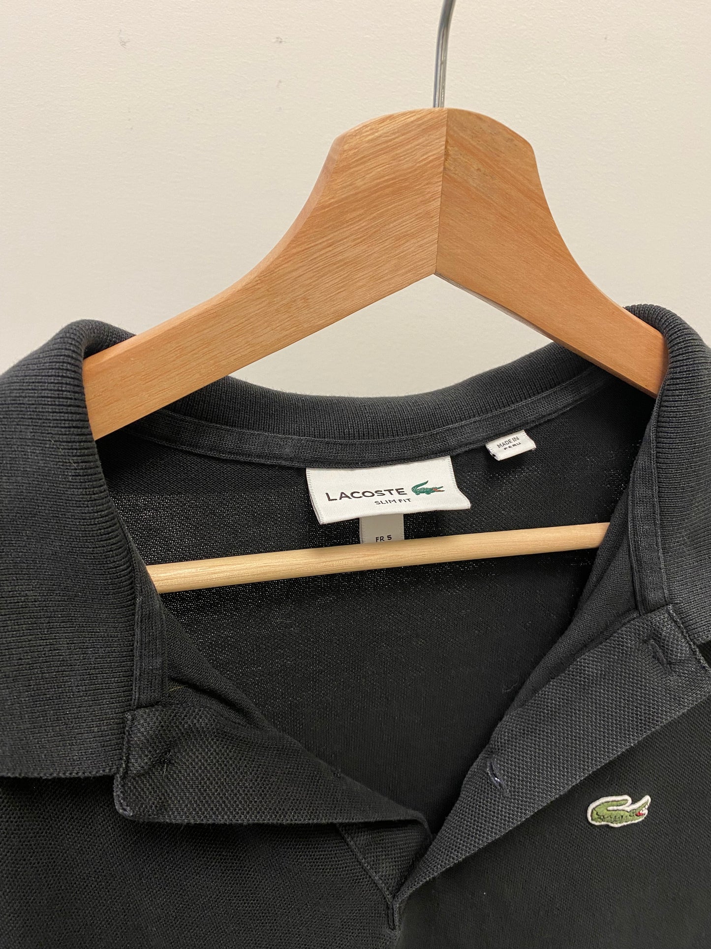 Lacoste Collor Polo Shirt Black - Men's Size Large